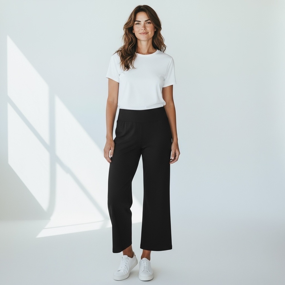 Ralph Lauren Active LRL Wide Leg Pull-on Stretch Pants Womens Sz XL Crop Yoga